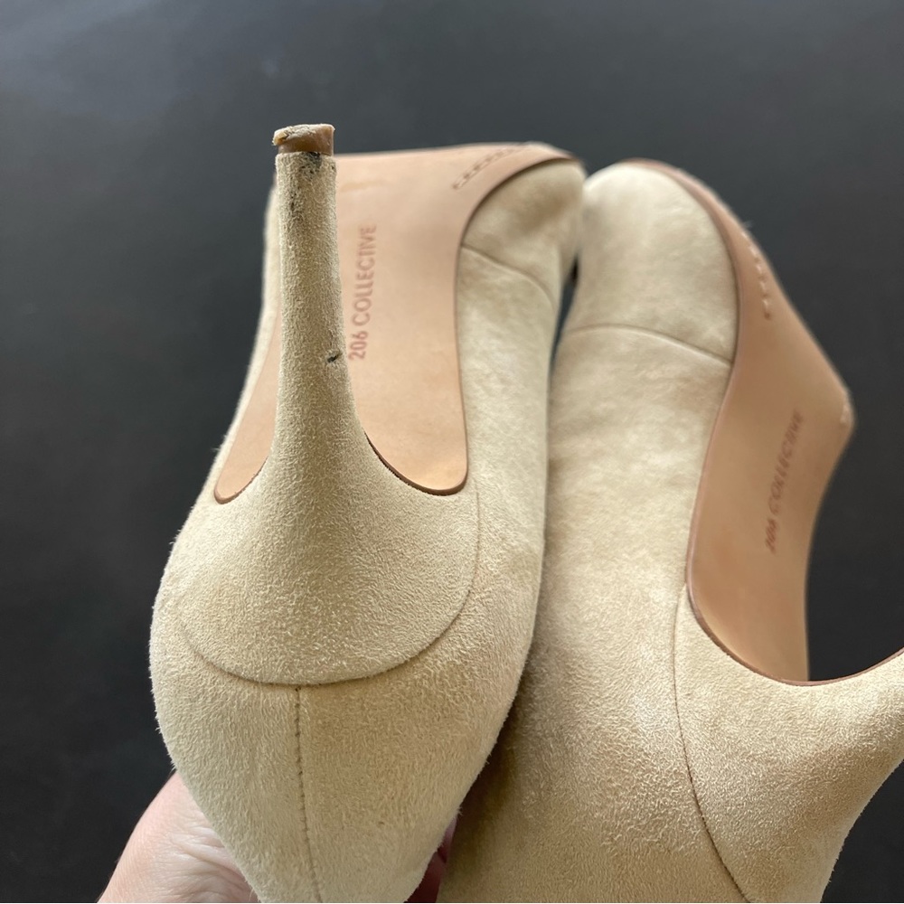206 COLLECTIVE GENUINE TAN SUEDE NUDE PUMPS 8.5 - Picture 4 of 8